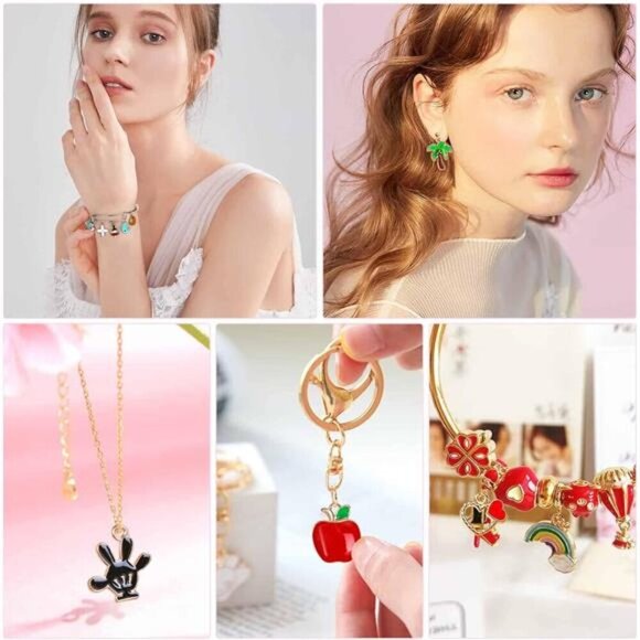 400Pcs Charms for Jewelry Making, Assorted Enamel Bracelet Bangle Charms, Mixed - Picture 3 of 7